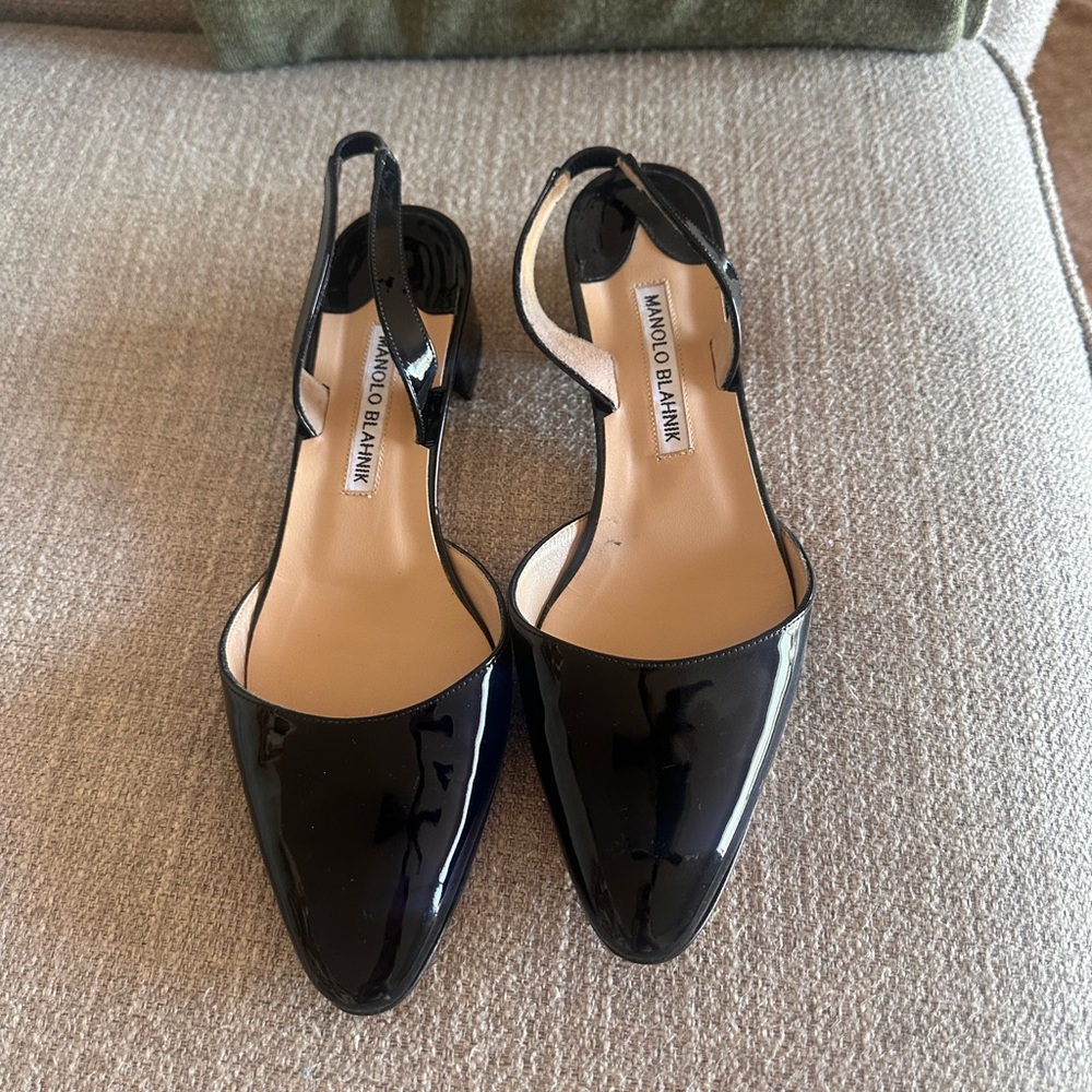 Manolo Blahnik Black Patent Leather Heels